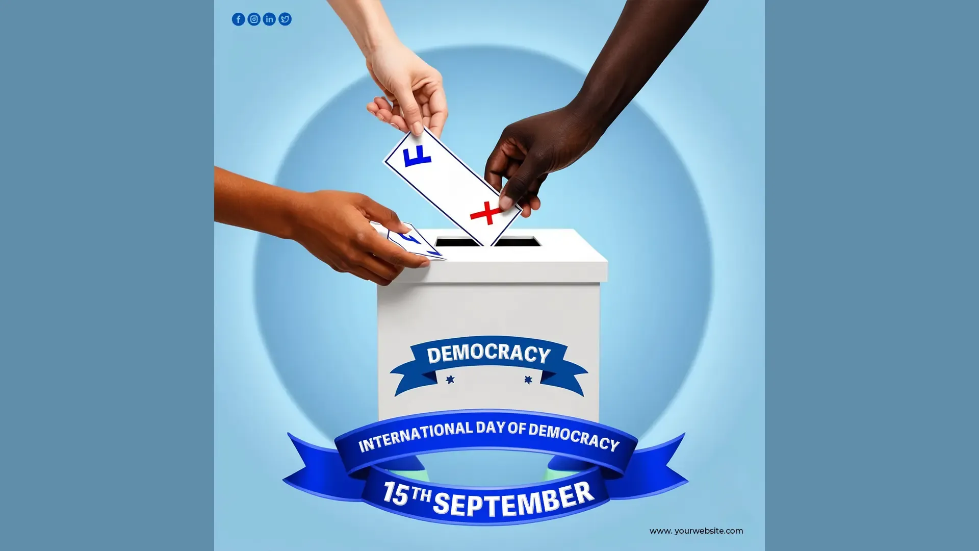 Modern Realistic Democracy Day Instagram Post image